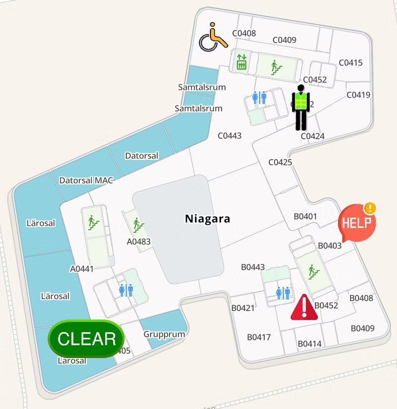 Evacuation map.