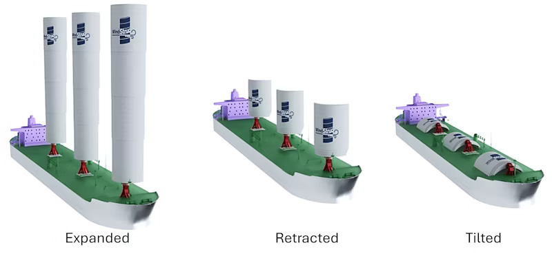 Model of a cargo ship with three sails