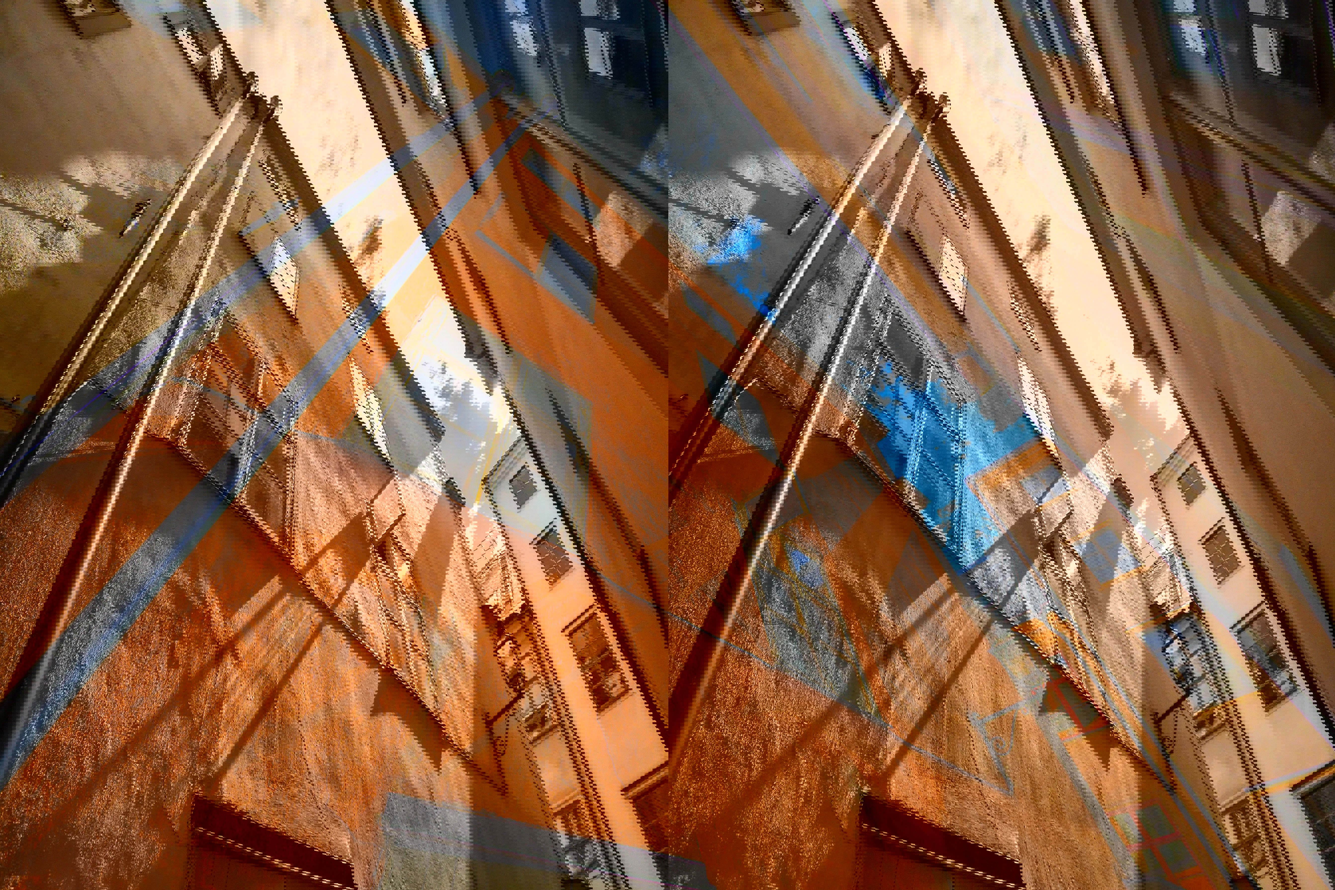 Byggnader i Gamla stan, Stockholm ur ett grodperspektiv.